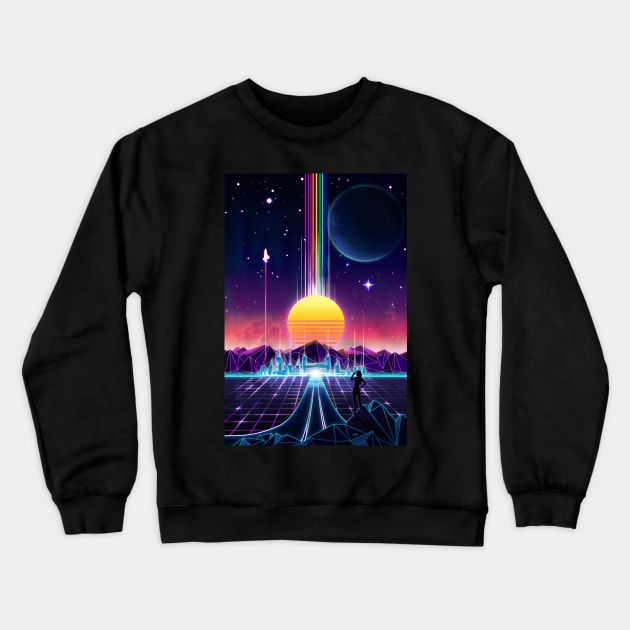 Neon Sunrise Crewneck Sweatshirt by forge22